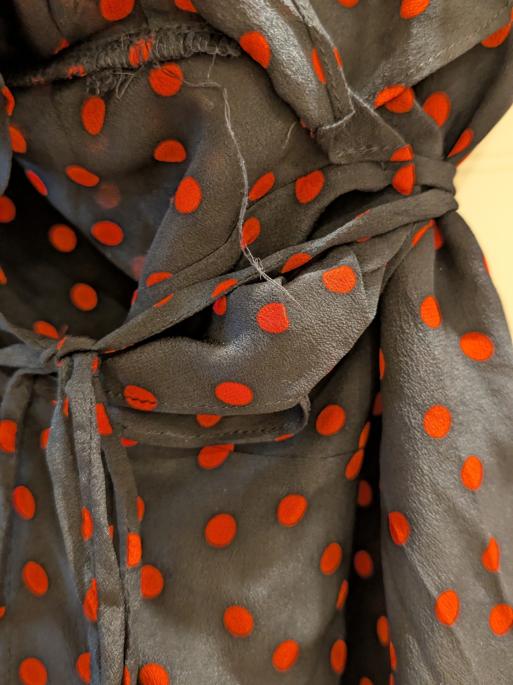 Realisation Par Black Mini Wrap Dress with Red Polka Dots - Picture 6 of 6